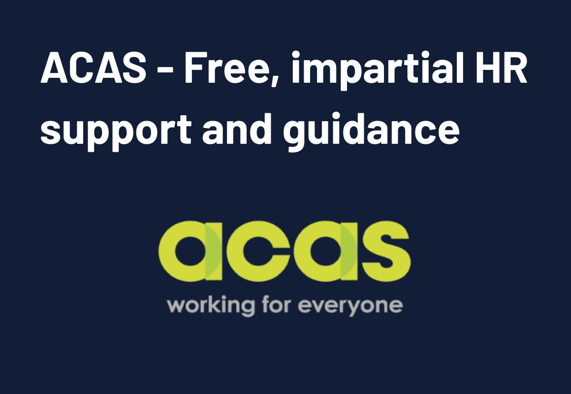 ACAS (Advisory, Conciliation and Arbitration Service) - Free, impartial HR support and guidance (ACAS logo)