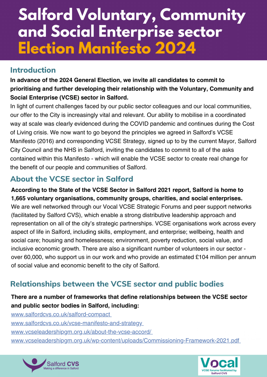 Salford VCSE Manifesto Image