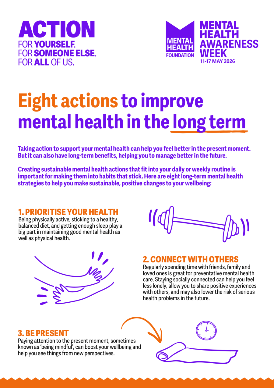 Eight actions to improve mental health in the long term
