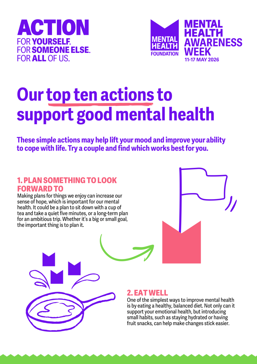 Top ten actions to support good mental health