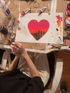 A painting of a heart