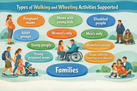 A visual of the types of activities funded