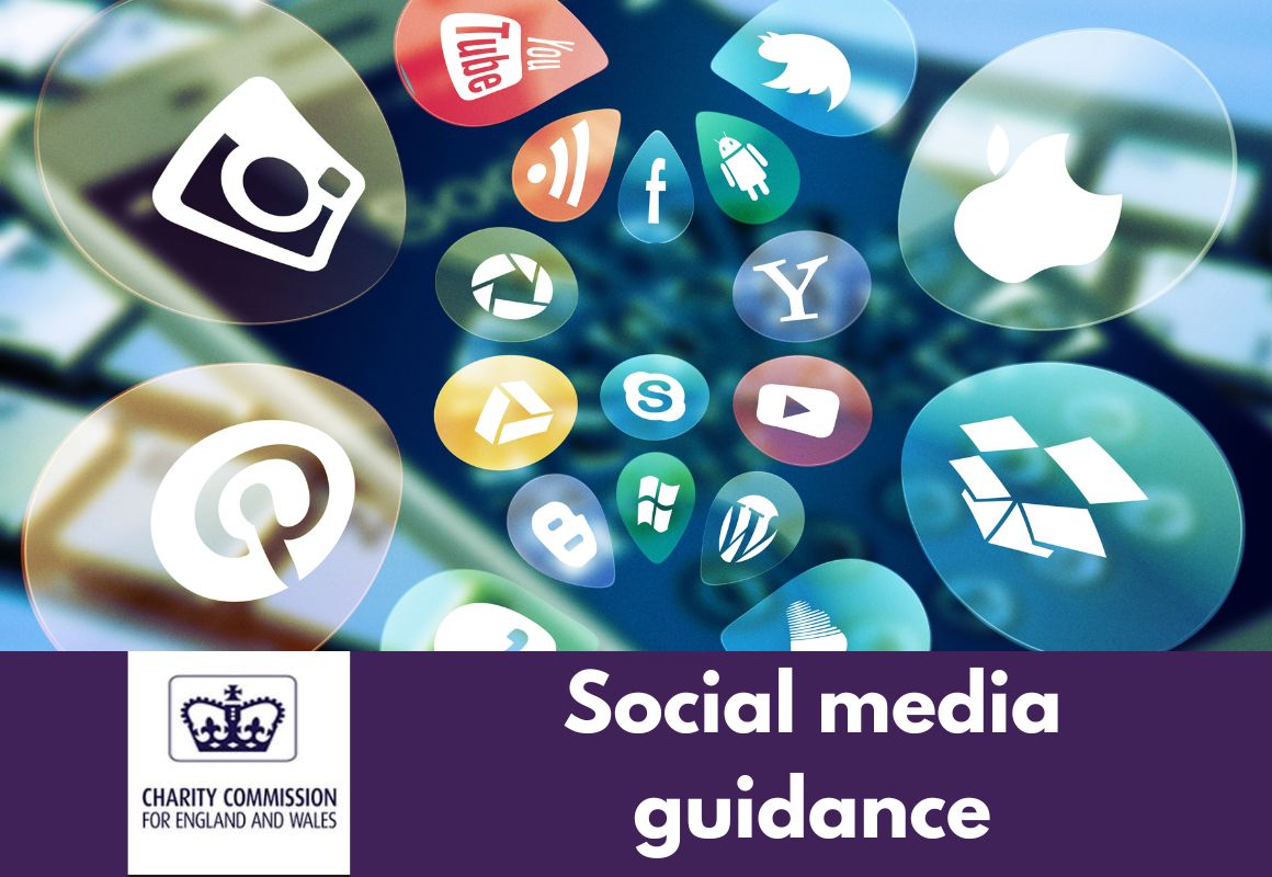 Social media and Charity Commission logo