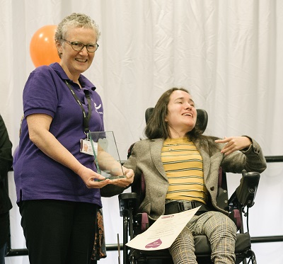 Louise presenting Charlotte with her Award - HoS 2018
