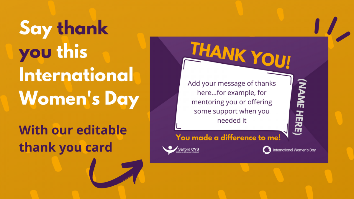 Say thank you this International Women's Day with our editable thank you card